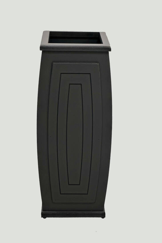 Dekoratif Siyah Kabartma 60 cm Ahşap MDF Saksı ve Çiçeklik - 3