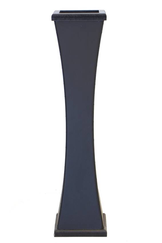 Siyah İnce Belli Ahşap Vazo 60 cm - 1