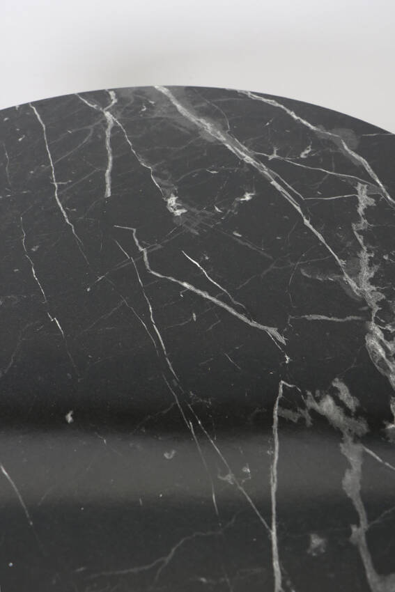 Siyah Mermer Desenli 70 Cm Ahşap Yuvarlak Katlanabilir Yer Sofrası, Yer Masası, Yemek Hamur Masası - 2